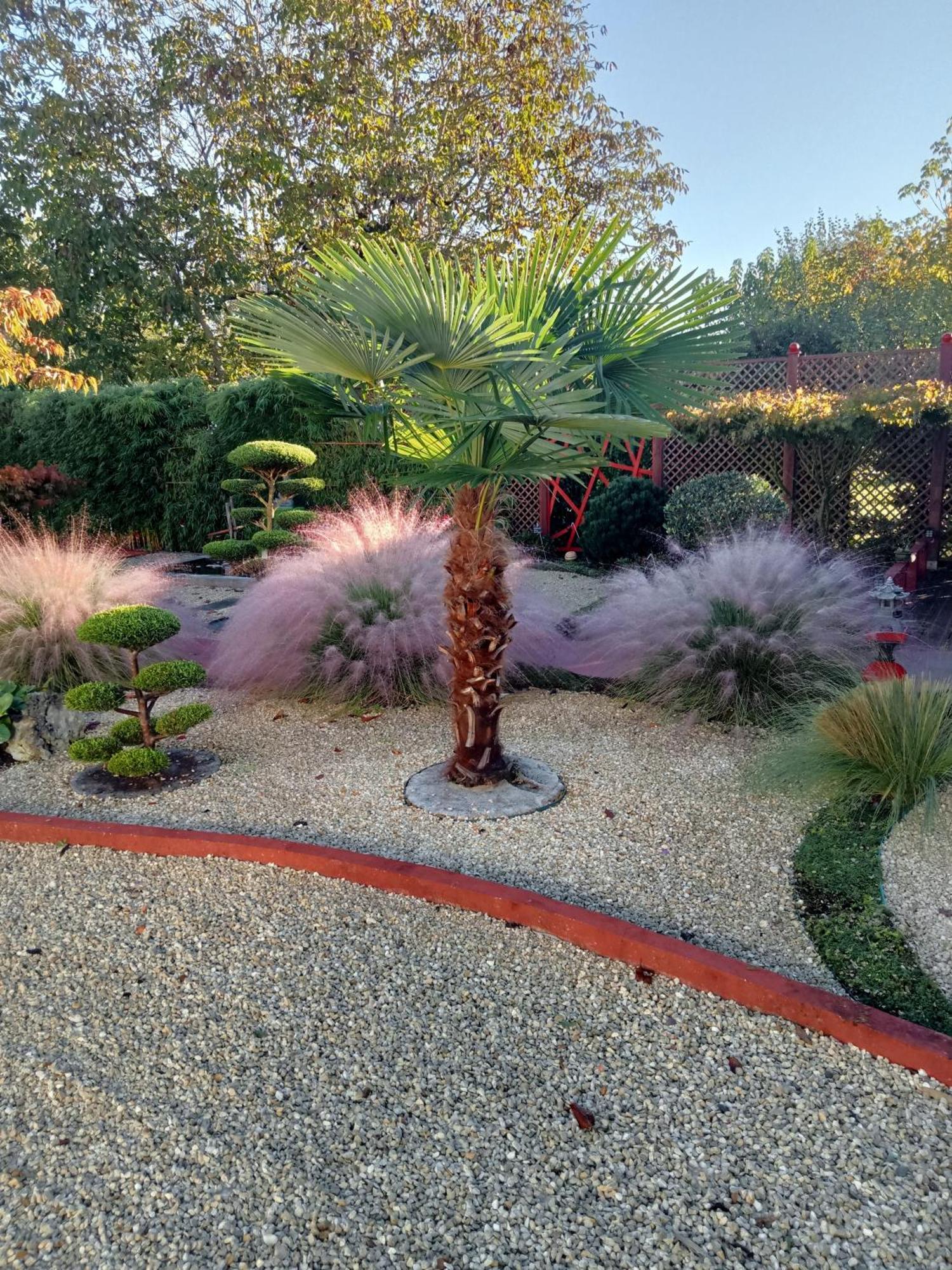 une pause quelque part au jardin des érables et des niwakis Saint-Medard-de-Guizieres Extérieur photo