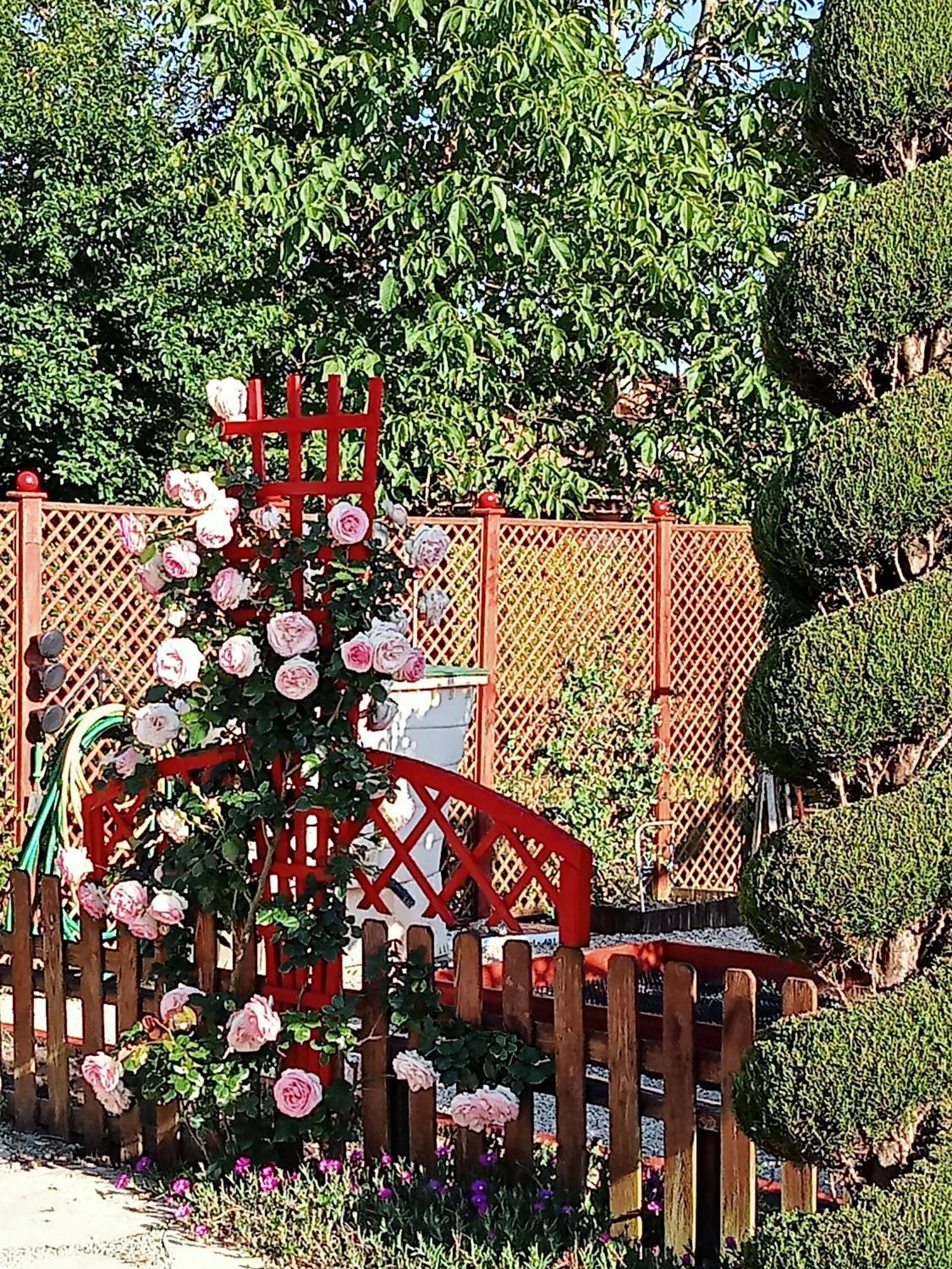 une pause quelque part au jardin des érables et des niwakis Saint-Medard-de-Guizieres Extérieur photo